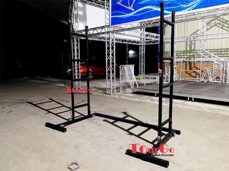 TourGo LED Screen Groundstack Frame 1.0m Linear Flat Ladder Truss Black