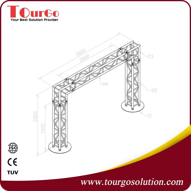 LED Screen Ground Supports Truss 3 m x2m