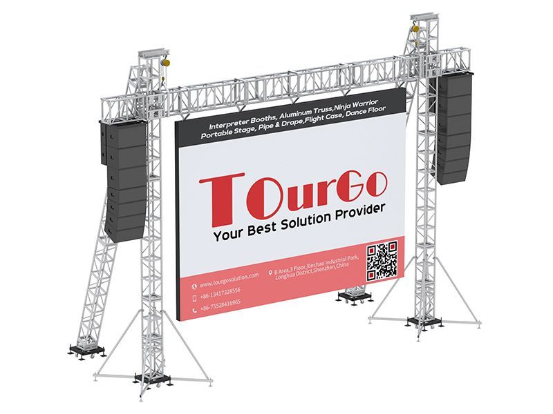 TourGo Aluminum LED Screen Ground Supports 8m Span and Load Capacity 2800kg