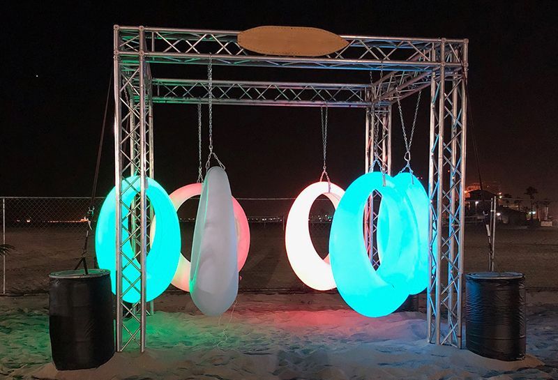Glow Luxury Round Reclining LED Swing Hanging Outdoor Color Change Lighting
