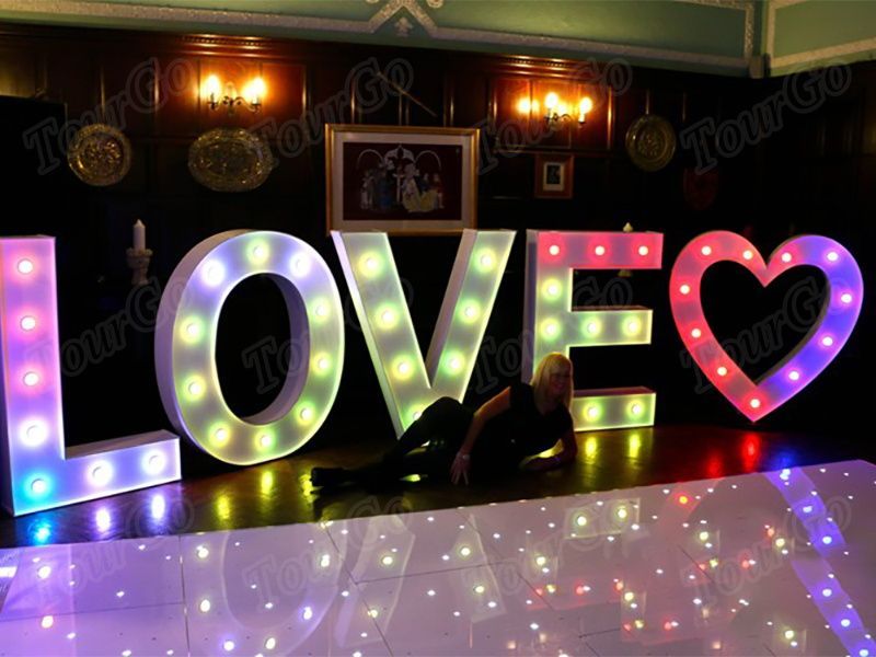 TourGo Customized 3D large Led light up bubble love letters