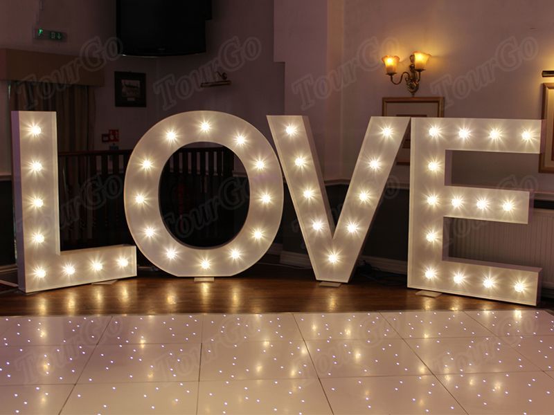 TourGo 4ft made in wood giant love light up letters with LED