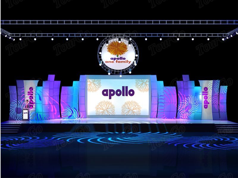 TourGo Portable Stage with Lighting Aluminum Truss System Used Concert Stage Rental