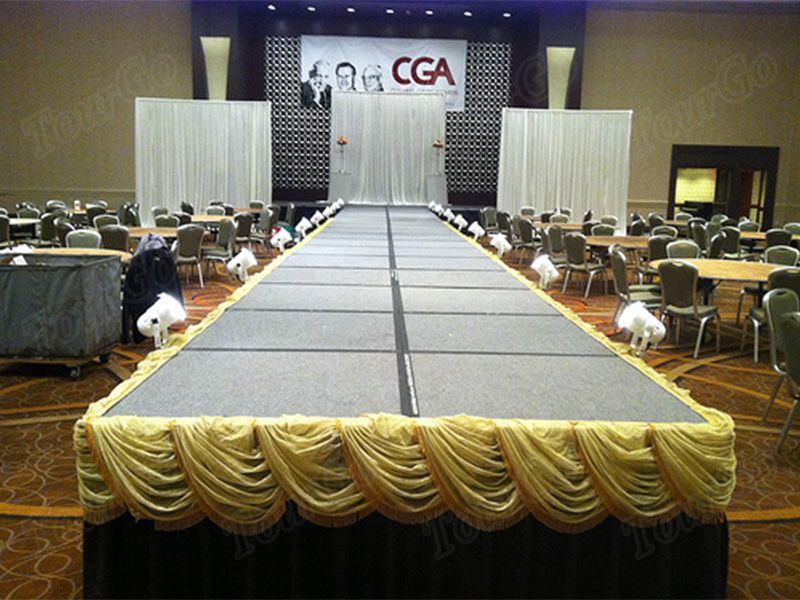 TourGo New Design Fashion Show Runway Stage System with Lights & Portable Stage Skirting