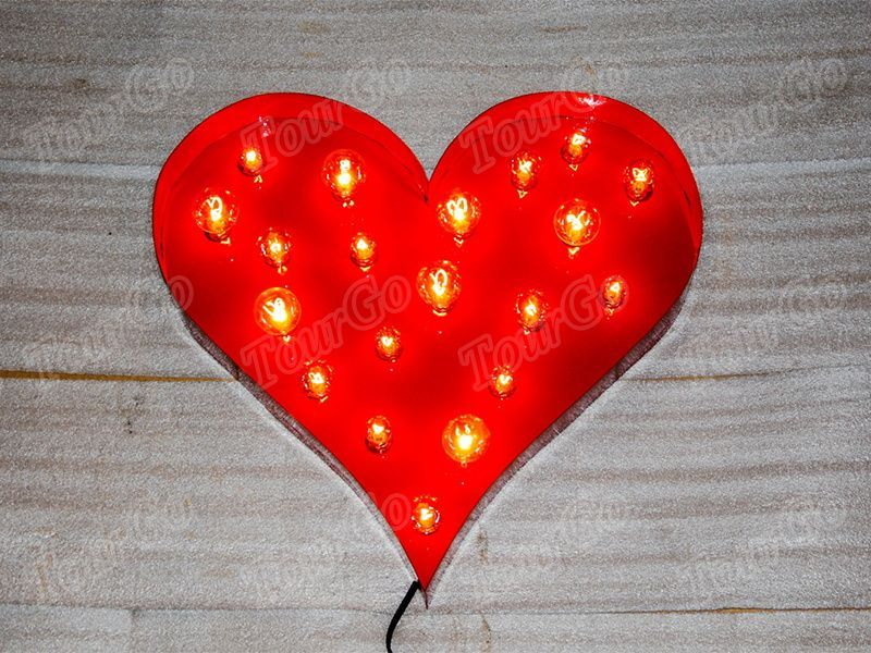 TourGo Metal LED Marquee Heart Sign Light for Wedding Decorative Holiday