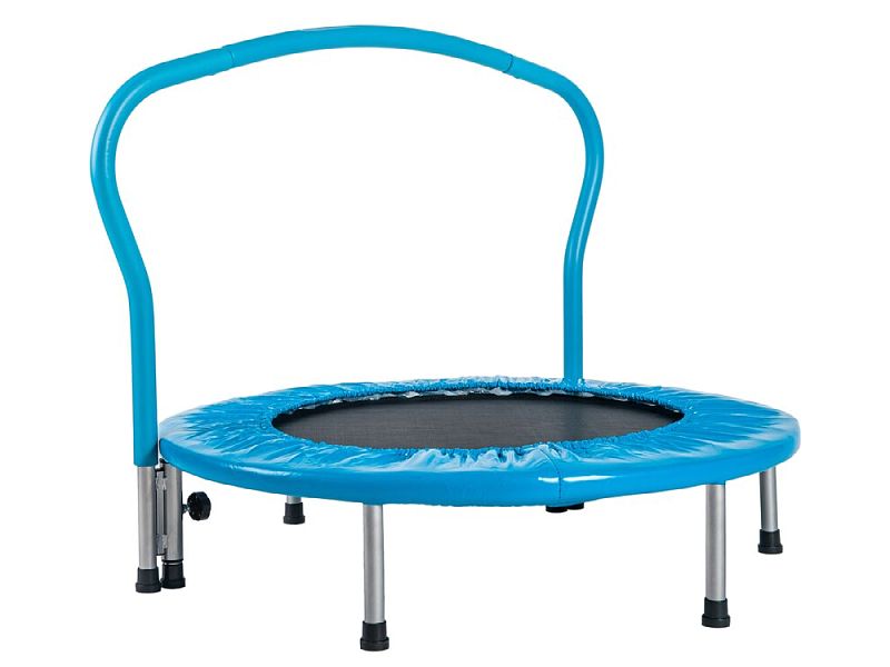 36″ Kids Trampoline With Handrail, Mini Toddler Trampoline With Safety Padded Cover For Indoor Outdoor Cardio Exercise