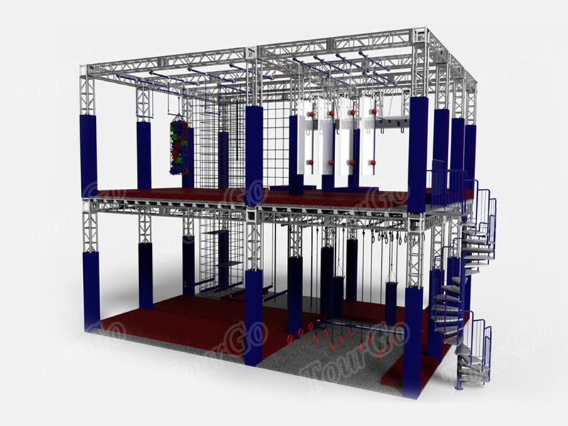 TourGo Large Multi Level 3×3 Hot Sale American Ninja Warrior Obstacle Course for Adult and Teen