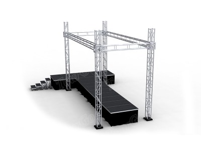 TourGo Aluminum Modular Exhibition Truss Stage Lighting Truss System with Portable Stage for Event and Sale