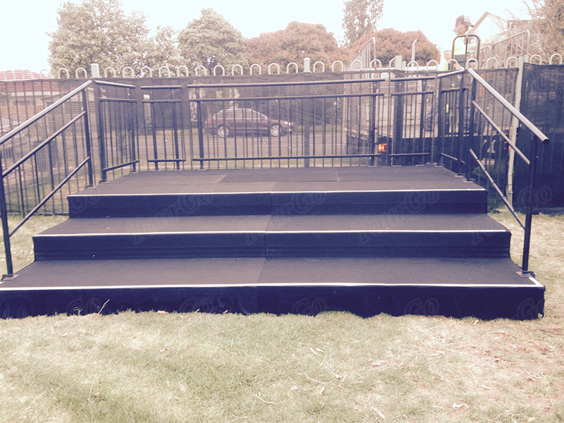 China Choir Stage Rental with Assemble Stage Riser & Handrail Used Church Stage