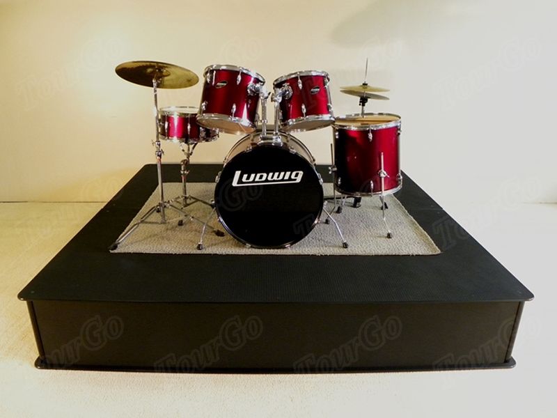 Carpet Drum Riser with Stage Skirt for Event Stage Rental – TourGo