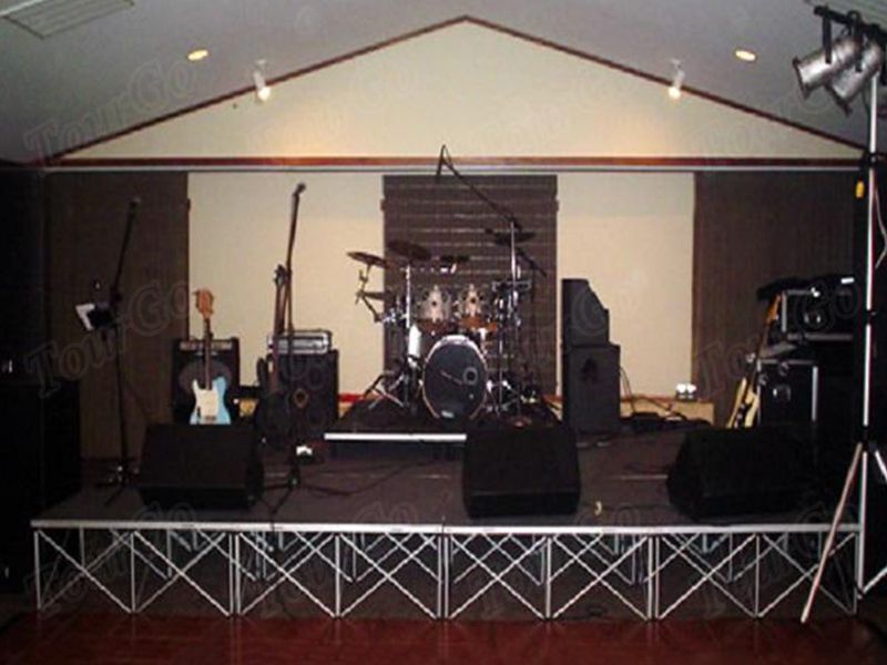 TourGo Aluminum Portable Stage Drum Riser with Carpet Stage Platforms for Concert Stage/ Event Stage