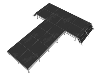 TourGo Portable Stage System with Non-slip Industrial Stage Platform for Fashion Show Stage