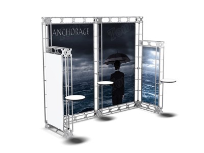 TourGo Portable Exhibition Booth 10×10″ Aluminum Modular Standard Trade Show Exhibition Booth Display Stand