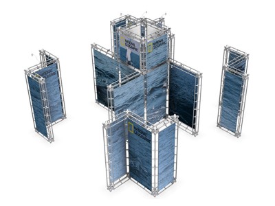 TourGo 20×20 Factory Price Aluminum Modular Trade Show Supplies Exhibition Booth System