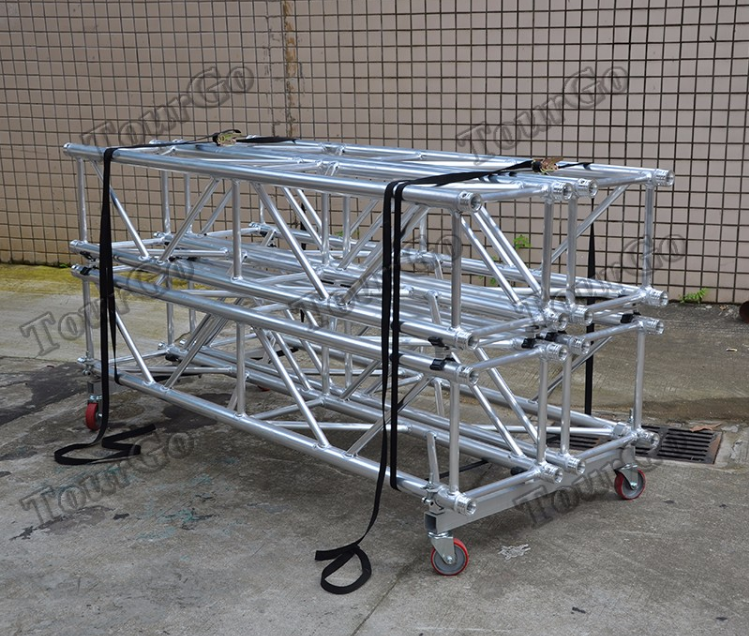 TourGo Aluminum Stage Lighting Truss Trolley / Truss Cart for 400mm Truss Transporting