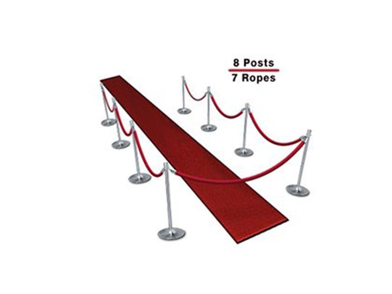 TourGo Queueing Stanchions (8-Pack with 7 Red Velvet Ropes)