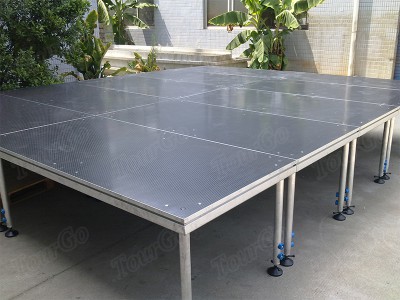 TourGo non-slip Finished Movable Quick Stage with Lightweight Stage Legs for Exhibition Stage Rental
