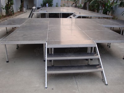 TourGo Plywood Quick Stage with Portable Stage Stairs for Outdoor Stage Rental