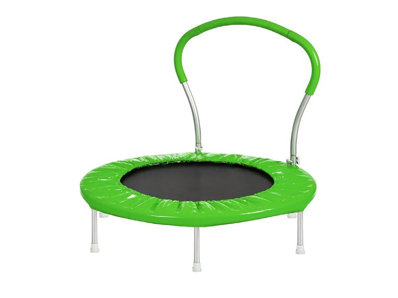 https://www.tourgosolution.com/?p=96140 3' Round Indoor Kid / Toddler Trampoline with Handlebar