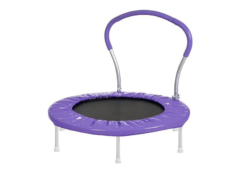 https://www.tourgosolution.com/?p=96140 3' Round Indoor Kid / Toddler Trampoline with Handlebar