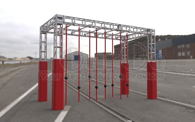 SEA OF POLES WITH BALLS-Ninja Warrior Elements