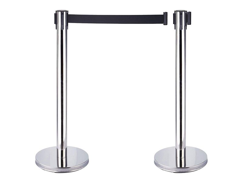 TourGo 4Pcs Stainless Steel Retractable Crowd Control Barriers Queue ...