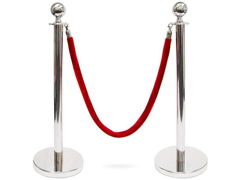 Stanchions Barriers with 4.5-Foot Red Velvet Rope