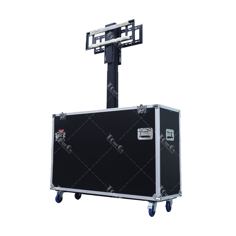 55-inch lifting Dual TV cabinet LCD flight case