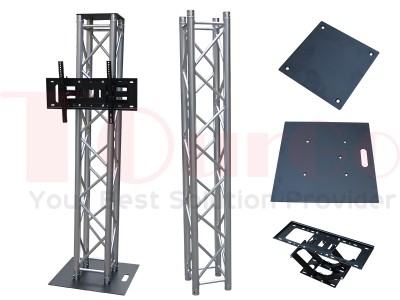 2m 6.56 ft Tall Aluminum Truss TV Stand for 50 inch Monitors – Silver