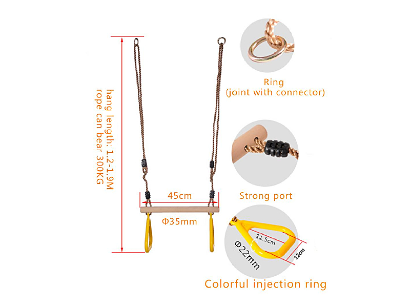 https://www.tourgosolution.com/ninja-line-kits/trapeze-swing-bar-rings-training-plastic-gym-ringgymnastic-rings-with-pull-up-bar.html Gymnastic Rings With Pull-Up Bar Trapeze Swing Bar Rings -Full Body Strength And Muscular Bodyweight Training Plastic Gym Ring