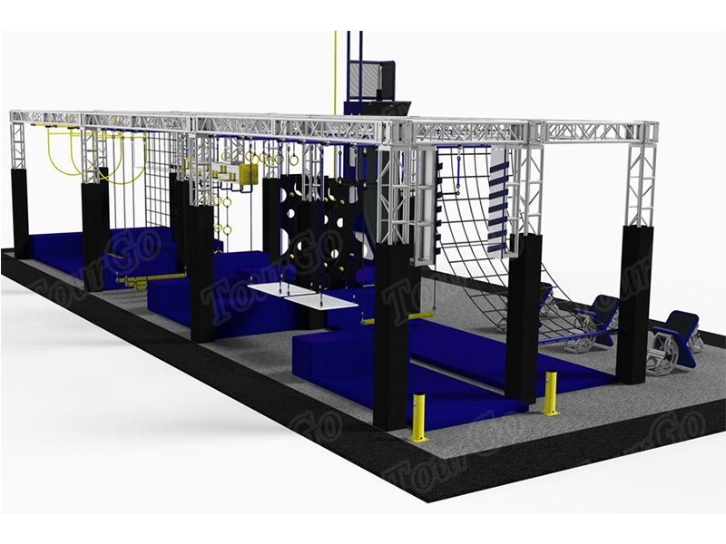 TourGo Medium Ground Level 3×3 American Adult and Children Ninja Warrior Obstacle Course