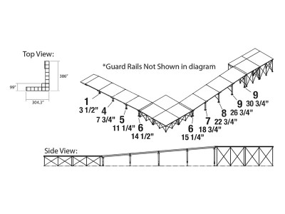 Wheelchair 90 Degree Turn Ramp for 32″ High Stages