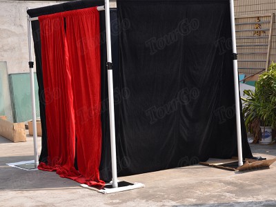 TourGo wholesale wedding aluminum black pipe and drape kits cheap ceiling draping kit