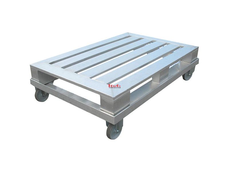 TourGo Square Lightweight Channel Aluminum Pallet With Wheels