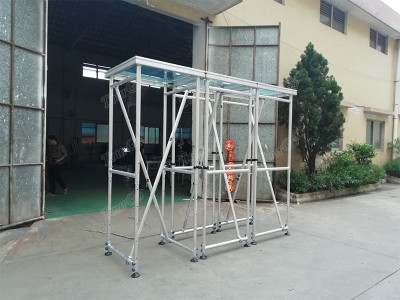 Portable Aluminum Glass Stage Platform With 1.6-2.5 m Adjustable Height