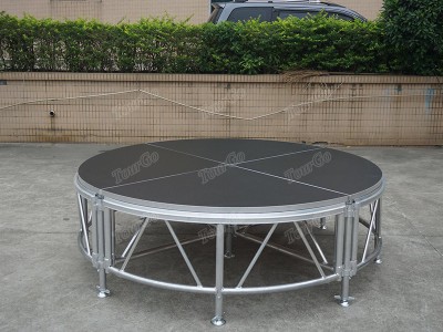 Tourgo Adjustable Aluminum Outdoor Round Stage With Non-Slip Stage Platform