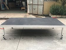 Plywood Board Waterproof Aluminum Portable Mobile Wedding Stage With Square Tube Legs