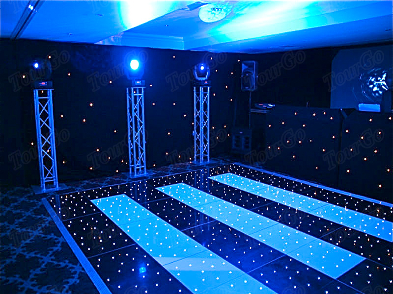 TourGo Wholesale portable 20ft * 18ft black and white interactive led light up dance floor for sale