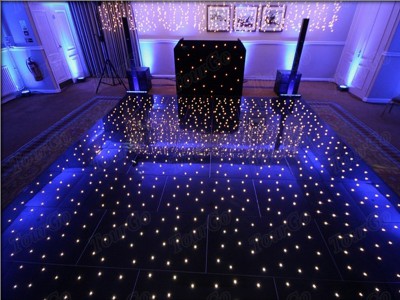 TourGo 22ft * 20ft outdoor wireless interlocking portable black led dance floors for sale