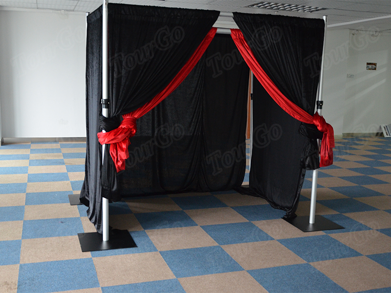 TourGo portable wedding black pipe and drape kits for sale