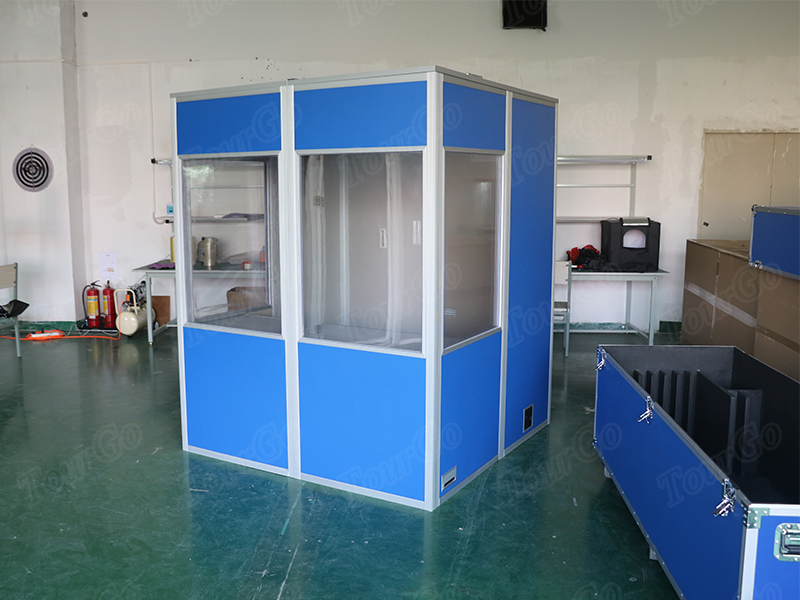 TourGo wholesale two person blue interpreter booth light weight translation booths