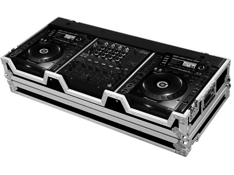 CD Coffin for 2 x Pioneer CDJ-2000 CD Players and 12inch mixer with low profile wheels sale to The Swiss