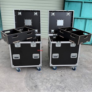 TourGo Stackable Trunk Road Cases Thick Utility Flight Case 24x30x36inch for Big Cable with Inside Divider with Tray