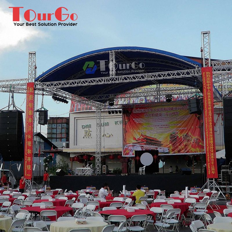 TourGo Portable Aluminum Concert Stages with Arched Roof