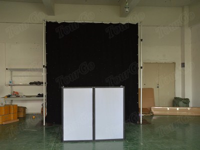 TourGo DJ Event Facade Light Weight Aluminum Frame Booth+Travel Bag+Scrim