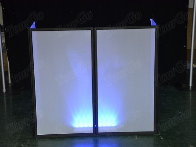 TourGo Folding DJ Facade Equipment Booth with White Scrim and Bag