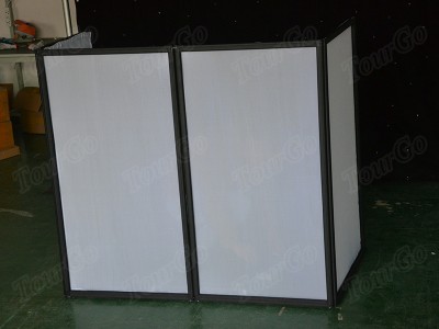 TourGo Aluminum Portable DJ Facade Booth 4 Pannel Facade Deck Stand Booth