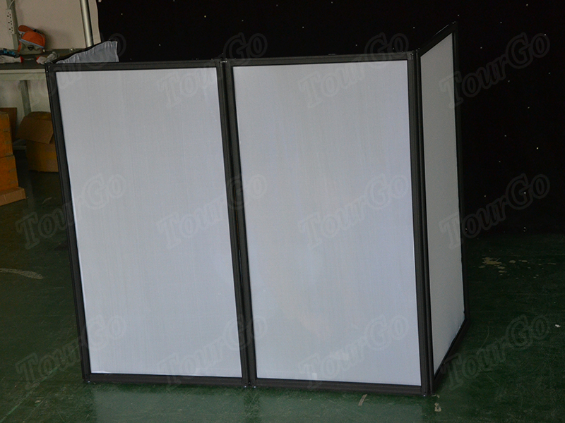 TourGo Aluminum Portable DJ Facade Booth 4 Pannel Facade Deck Stand Booth