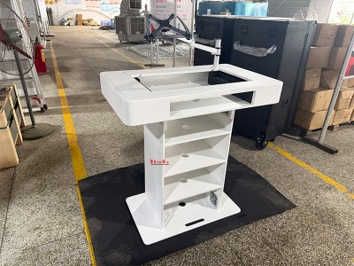 TourGo White DJ Control Tower DJ Podium Travel Stand for DDJSX3 Controller
