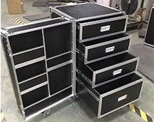 TourGo Black 4 Drawer Flight Case WIth Wheels